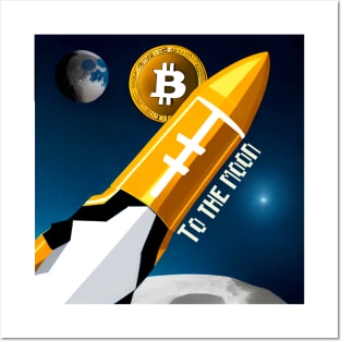 Crypto Liftoff: Bitcoin Rocket To The Moon Posters and Art